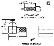 MMCX1112A1-012-3GT30G-50 R/A plug