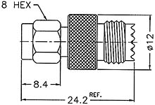 SMAM-MUF-NT3G-50 SMA Plug To Mini-UHF Jack Adapter