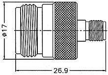 NM-RSMAF1-NT3G-50 N Plug To SMA Jack Adapter　